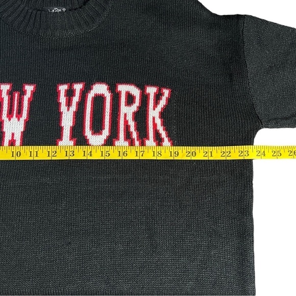 Just Polly New York Knit Sweater Women's Size Large Black Pull Over Long Sleeve - Picture 6 of 7